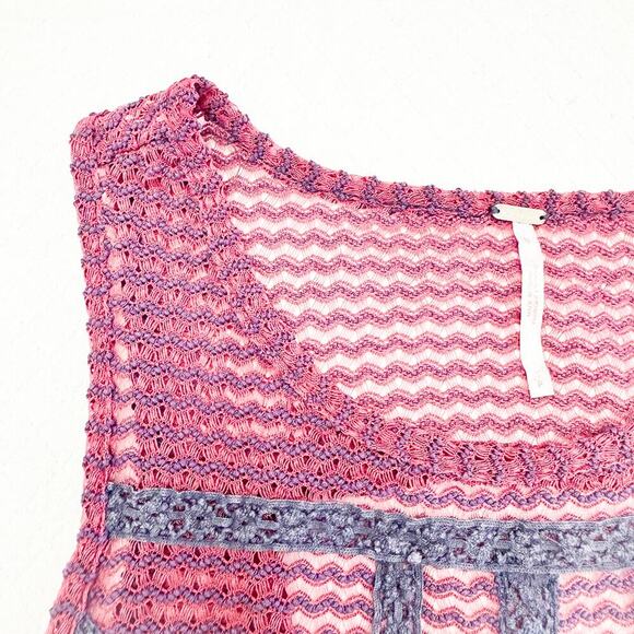 Free People Crotchet Peplum Top Bohemian Style SIze S - Picture 3 of 5